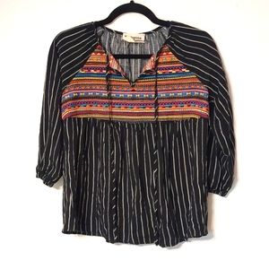 Black embroidered top